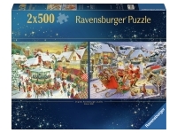 Ravensburger: The Christmas Market & Santa's Christmas Supper (2 x 500)